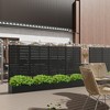 Wooakway Black Metal Planter Box with Trellis Raised Garden Bed with Arbor Privacy Screen with Wheels - 3 of 4