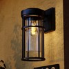 VAXCEL Crestline Aluminum 1 Light LED Compatible Dusk to Dawn Black Transitional Outdoor Wall Lantern Clear Glass - 2 of 4