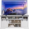 Mastgoal TV Stand for 80inch TVs with Sliding Door, Adjustable Shelf & Storage, 32inch Tall Modern Media Console for Living Room - 2 of 4