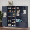 ACEPANO 79.1 in. W Multi-Functional 2-in-1 Combination Hall Trees with Storage Space & 4 Hooks-Antique Blue - 2 of 4