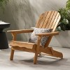 Rustic Foldable Acacia Wood Adirondack Chair, Weather-Resistant Outdoor Seating for Patio, Deck, Garden, and Backyard Comfort-Coolbibila - 2 of 4