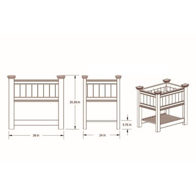Cambridge White Vinyl Raised Garden Planter with Shelf