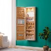 Fredees LED Mirror Jewelry Cabinet, 47.2" Wall or Over-the-Door Mounted Jewelry Armoire with Full-Length Mirror, 2 Drawers & Folding Dresser - 3 of 4