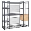 Open-Style Wardrobe with Hanging Rails, Shelves and Drawers, Black - 3 of 4