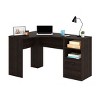 GlasFlength Desks Computer Desk Office Desk Writing Table Desk with Drawers Cabinet for Small Space Home Office, Brown, 52.09"*33.58"*28.98" - 2 of 4