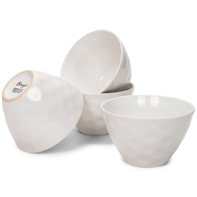 Elanze Designs White Ceramic 5.5 Inch Round Serving Bowls Set of 4