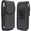 Nakedcellphone Pouch Case for iPhone 16e 16 15 14 13 12 11 XR (with Metal Clip, Belt Harness, Magnetic Closure, Vegan Leather) - Black - 2 of 4