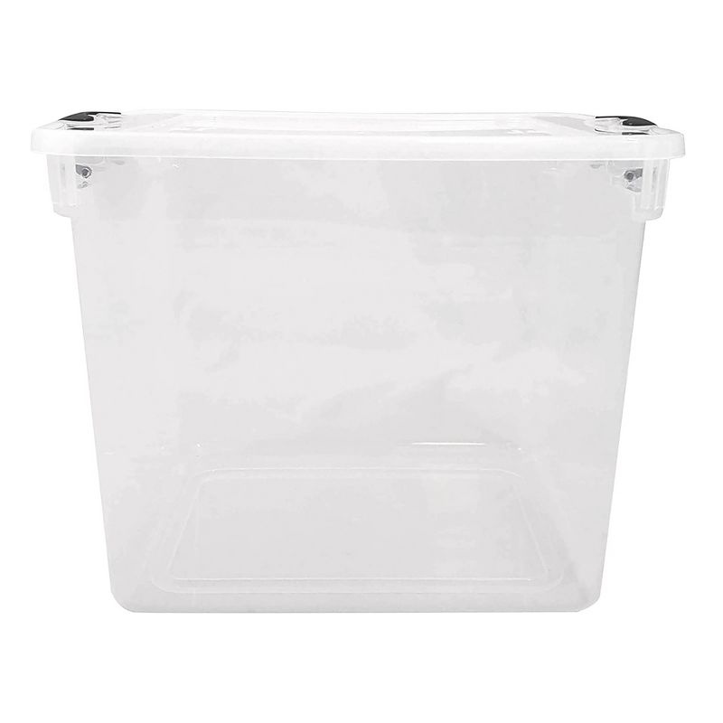 Homz Secure Latch Large Clear Stackable Storage Container Bin, 31 Quart, 4 Count, 5 of 8