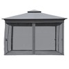 Outdoor Gazebo Tent with Double Roofs, Patio Gazebo with Mosquito Netting - 2 of 4