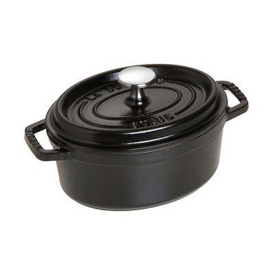 Staub Cast Iron 1-qt Oval Cocotte - Matte Black : Target