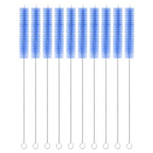 Unique Bargains Long Handle Wire Bristles Bottle Straw Cleaning Brushes 10 Pcs - 1 of 4