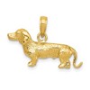 Black Bow Jewelry 14k Yellow Gold 3D Wire Haired Dachshund Pendant - 3 of 4