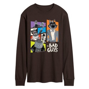 Men's - The Bad Guys - Mr. Wolf and Friends Collage Long Sleeve Graphic T-Shirt - 1 of 2