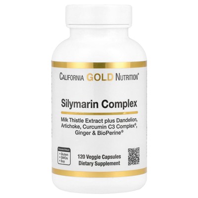 Silymarin Liver Health Complex, Milk Thistle Extract with Curcumin, Artichoke, Dandelion, Ginger, Black Pepper, Synergistic Liver Detox & Cleanse, 120