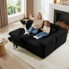 104x67x23.6in Luxury  Beige Lamb Velvet Sofa, Convertible Double Sofa Bed for Living Room and Balcony - 3 of 4