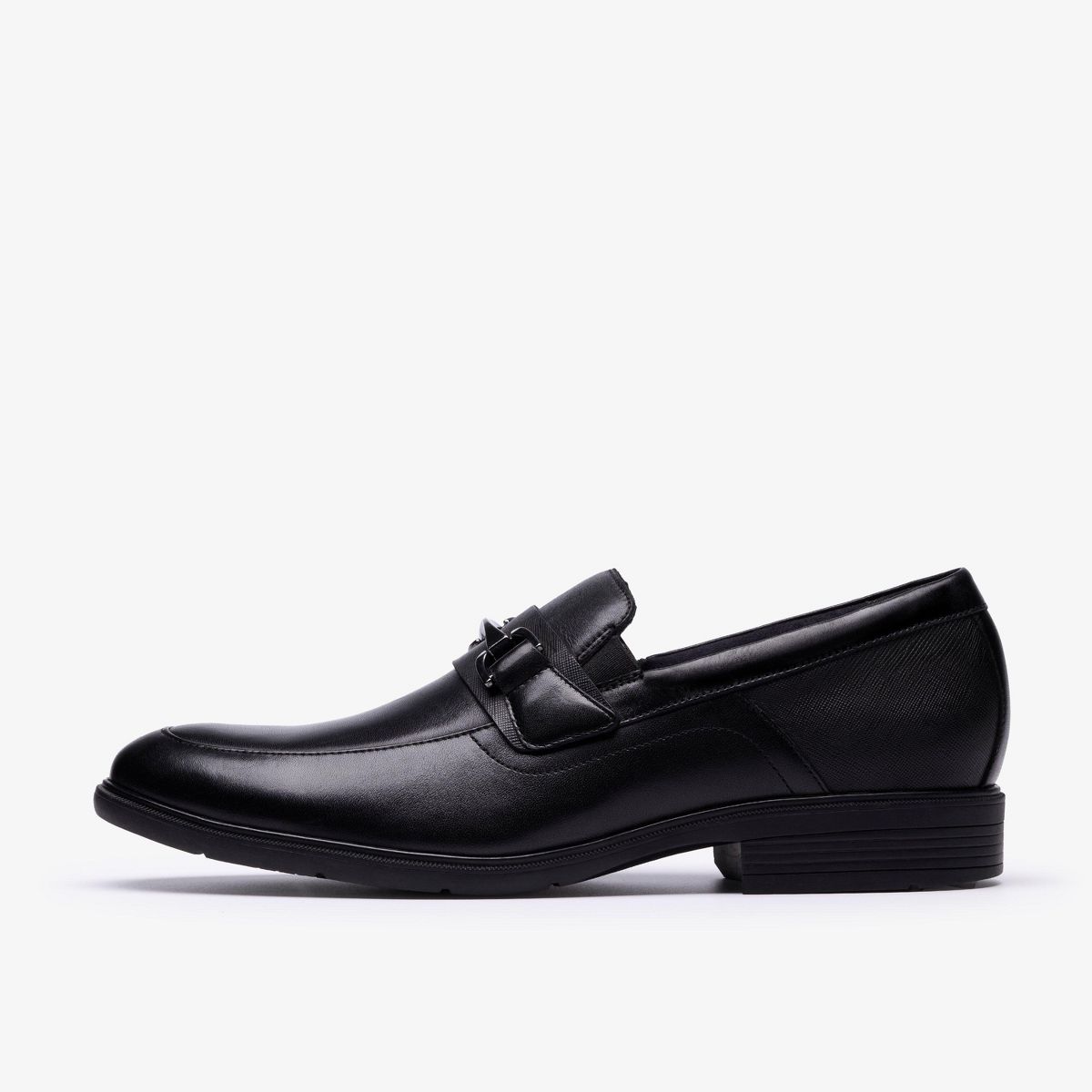 Clarks Mens Steadwell Bit Black Leather Shoes - thumbnail 2