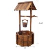 Gulches Rustic Wooden Wishing Well Planter Outdoor Home D¨¦cor for Patio, Garden, Yard w/Hanging Bucket ,20in - 3 of 4