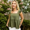 Anna-Kaci Women's Ruffle Sleeve Babydoll Top with Square Neckline - 3 of 4