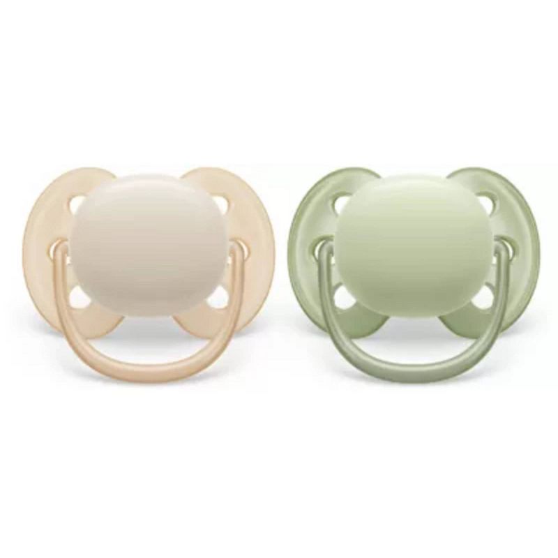 Avent Philips Ultra Soft Pacifier 0-6 Months - Sand/Green - 2pk, 1 of 7