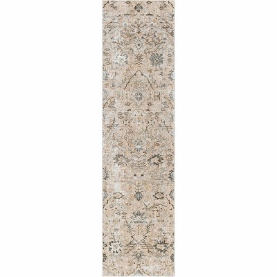 Claydon Taupe and Beige Synthetic Runner Rug 2'7" x 7'3"