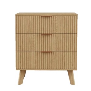 3 Drawer Dresser, 28'' Wide Chest of Drawers with Anti-Tipping Device, Wood Nightstand for Bedroom, Hallway, Entryway, Small Spaces - 1 of 4