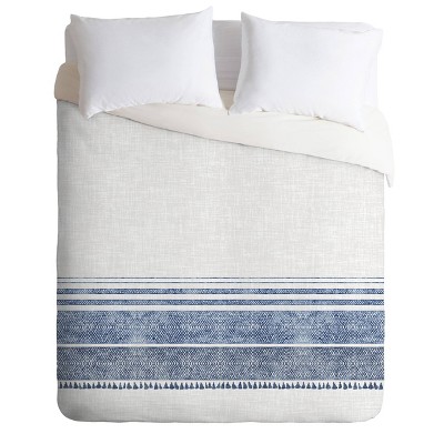 Twin/Twin XL Holli Zollinger French Chambray Tassel Geometric Comforter Set Blue - Deny Designs