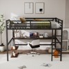 Hrinhom Metal Queen Loft Bed With Power Outlet and Desk,Space-Saving Metal Bunk Bed - 3 of 4