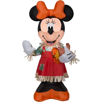 Gemmy Airblown Minnie Holding Cornucopia Disney , 3.5 ft Tall, Orange