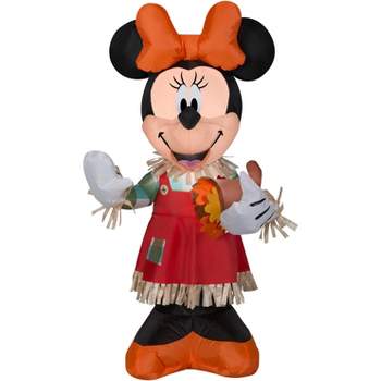 Gemmy Airblown Inflatable Minnie Holding Cornucopia Disney , 3.5 ft Tall, Orange