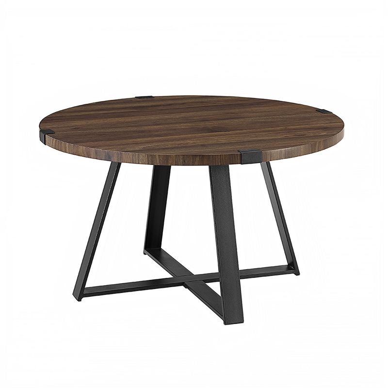 Wrightson Urban Industrial Faux Wrap Leg Round Coffee Table - Saracina Home, 6 of 20