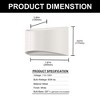 DORESshop 8.03 in. 1-Light White Modern Lantern Wall Sconce, Up and Down Wall Mount Light Living Room Bedroom Hallway (2-Pack) - 4 of 4