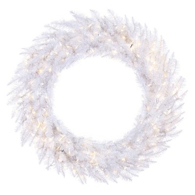 Vickerman Artificial Sparkle White Spruce Wreath