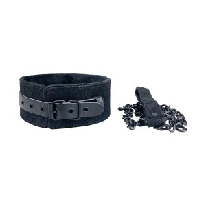 Bellura Pet - Faux Leather Harness with Chain Leash - Black - 1 of 4