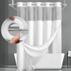Aoibox No Hook Shower Curtain with Snap in Fabric Liner Set, White Waffle Design for Bathroom, Easy Installation & Removable Liner - 2 of 4