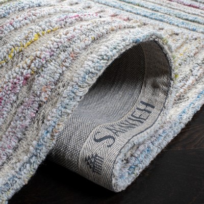 Handmade Blue and Gray Geometric Wool Area Rug