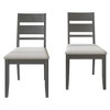 ChaletPosh Wooden Dining Chair With Warm Grey Cover (Set of 2) - 3 of 4