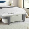 CAVINAS Storage Bench for Bedroom,Polyester Storage Ottoman Bench with Hidden Storage Space for Living Room,Bedroom,Gray/Beige - 2 of 4