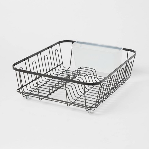 Black Dish Rack with Wood Handles + Reviews