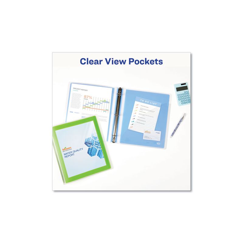Avery Flexi-View Binder with Round Rings, 3 Rings, 1" Capacity, 11 x 8.5, Blue, 5 of 8
