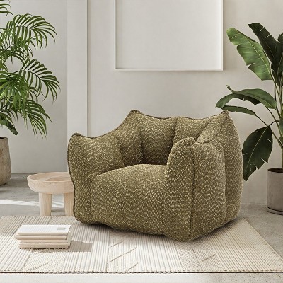 Comfortable Chenille Bean Bag Sofa Chair, Square Lazy Couch, Highly Resilient Foam Sea for Living Rooms & Bedrooms – Cuddlewood