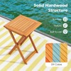 Tangkula 3PCS Outdoor Wood Bistro Set w/ 2 Hardwood Chairs & Folding Bistro Table Slatted Seat & Tabletop Patio - 2 of 4
