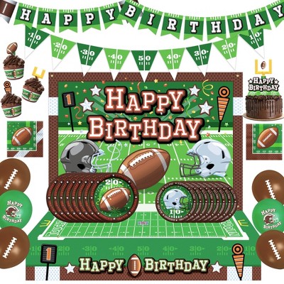 Treasures Gifted Football Birthday Party Supplies Ultimate Set for 16 Guests