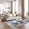Washable Area Rug Contemporary Abstract Rug for Bedroom with Non Slip Backing Low Pile Soft Marble Printed Floor Carpet - 3 of 4