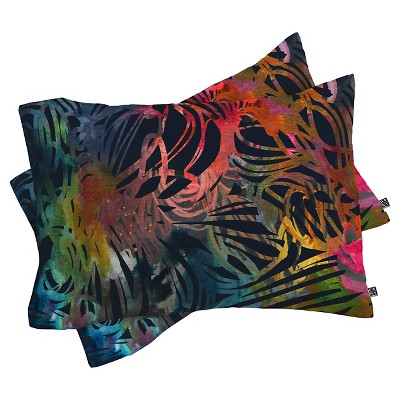 Corfee The Bursting Heart Floral Pillow Sham (Standard) Navy Floral 2 pc - Deny Designs