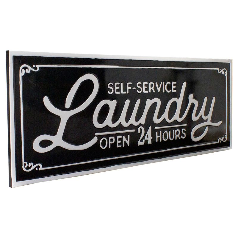 Northlight Metal "Laundry" Sign Wall Decor - 36" - Black and White, 3 of 6
