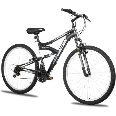 Weize Mountain Bike, 27.5 Inch Cycling MTB 18 Speed, High Carbon Steel Frame with Dual Full Suspension, Black Bikes for Adult Men Women
