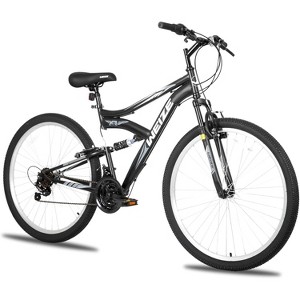 Weize Mountain Bike, 27.5 Inch Cycling MTB 18 Speed, High Carbon Steel Frame with Dual Full Suspension, Black Bikes for Adult Men Women - 1 of 4