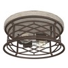 Hunter Fans 13.25" Langwood Ceiling Light Onyx Bengal Finish - Elegant Flush Mount with Intricate Latticework Design - 4 of 4