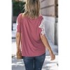 Women's Lace Sleeve V Neck Pocket Top - And The Why - 3 of 3