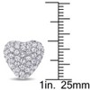 EVERLY JEWELRY | Sterling Silver V1969 ITALIA Insignia Cubic Zirconia Heart Stud Earrings - 2 of 3